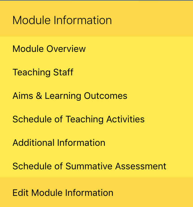 Using the Module Information block Digital Education Help