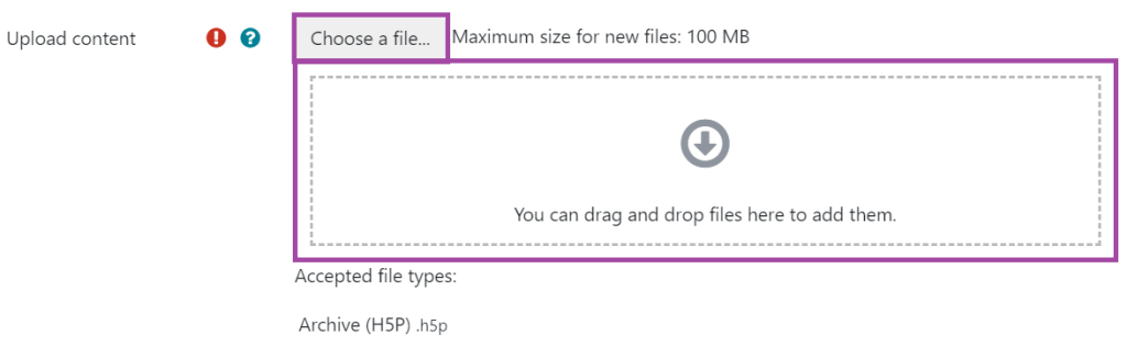 Screenshot of the display of the File picker (highlighted) in the DLE.