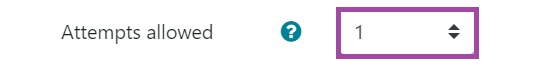 Screenshot of the display of the allowed attempts setting (highlighted) under the User overrides of a Moodle quiz.