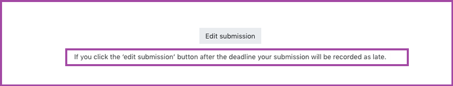 Screenshot of 'Edit Submission' warning
