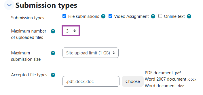 Screenshot of the ‘Maximum number of uploaded files’ setting (highlighted).