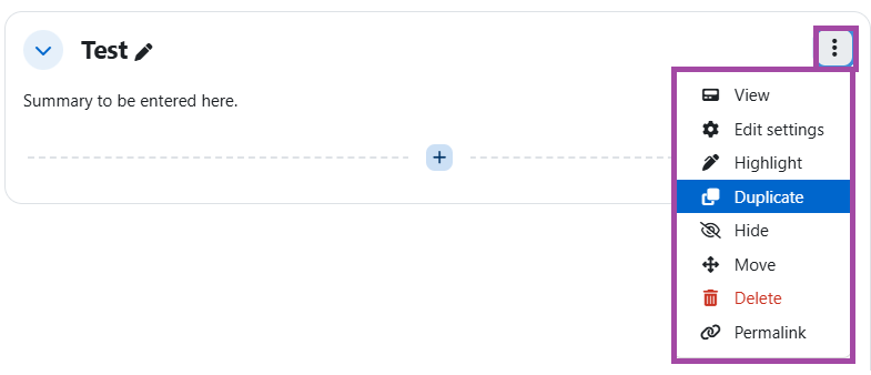 Screenshot of the ‘Highlight’ and ‘Hide’ options (highlighted) within the three-dot button. 