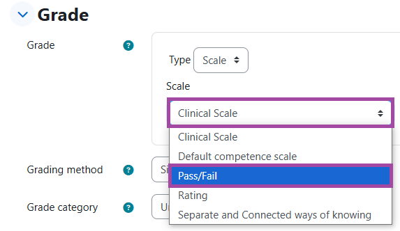 Screenshot of the ‘Scale’ drop-down list (highlighted).