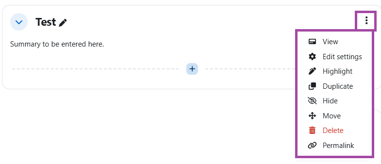 Screenshot of the ‘Highlight’ and ‘Hide’ options (highlighted) within the three-dot button.
