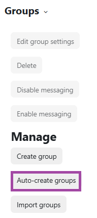 Screenshot of the ‘Create group’ button (highlighted).