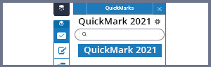 Screenshot of the display of writing new ‘QuickMarks’ (highlighted) in Turnitin Feedback Studio.