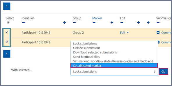 moodle assignment multiple markers