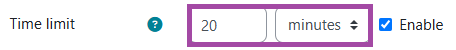 Screenshot of the time limit setting (highlighted) within User overrides.