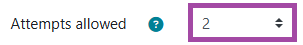 Screenshot of the number of attempts setting (highlighted) within User overrides.
