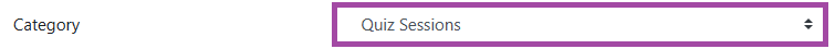 Screenshot of the category setting (highlighted) within the settings of a question.