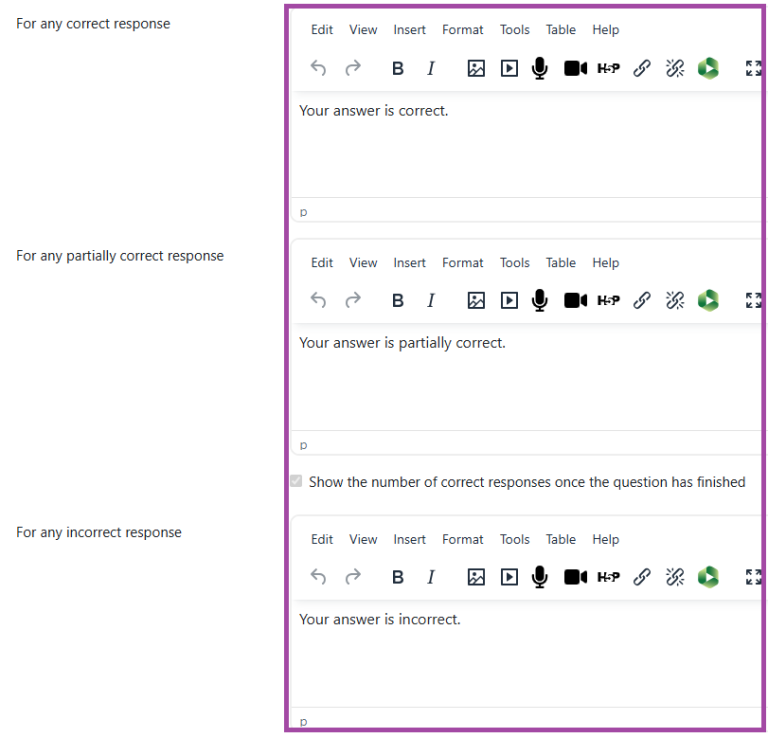 Creating multiple choice questions for a Moodle quiz using the Question ...