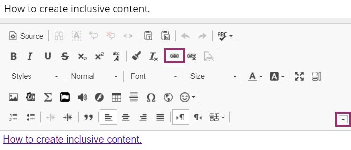 Edit menu and Hyperlink icons are highlighted.