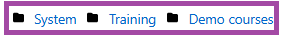 Screenshot of the DLE’s structure for courses (highlighted).