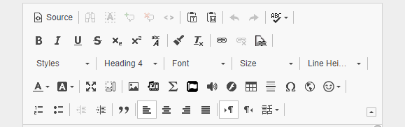 Expanded view of formatting tools.