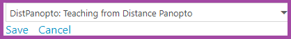 Screenshot of the display of selecting a new location folder (highlighted) for a media and then saving the changes (highlighted) within Panopto.