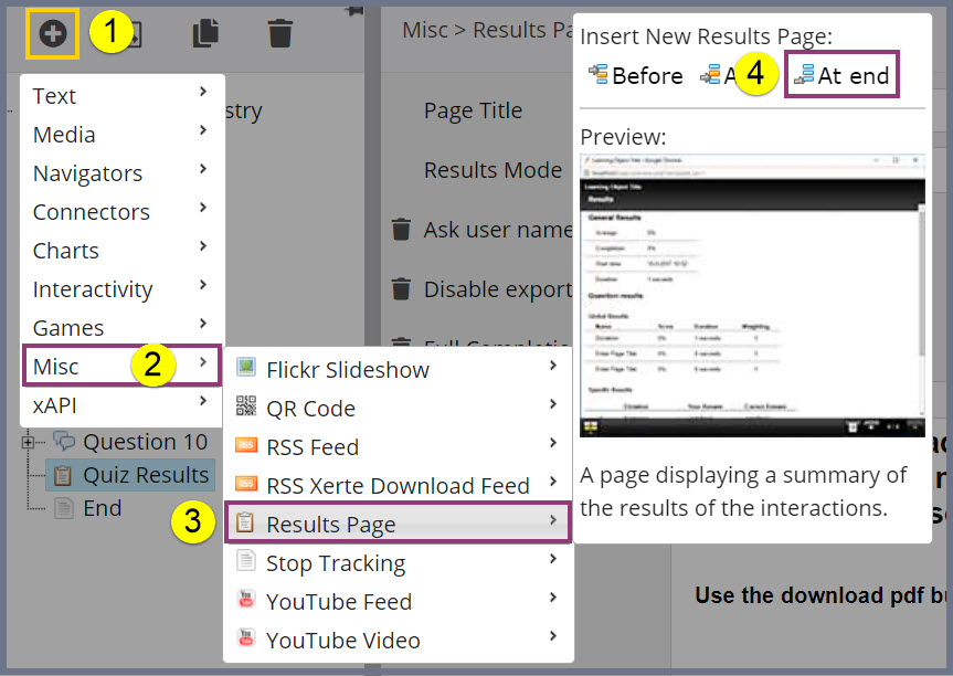 How to Add a Results page