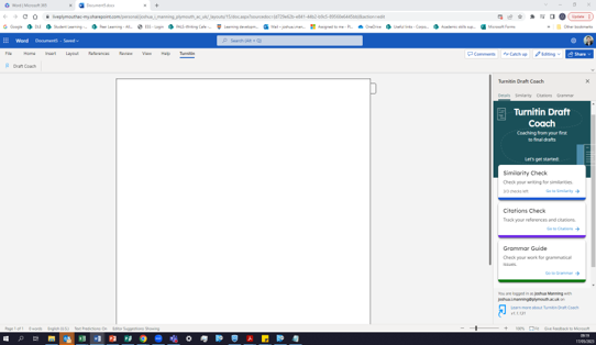 The draft coach open in the right hand sidebar