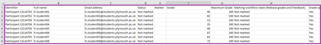 Screenshot of the Output tab (highlighted) in Excel.