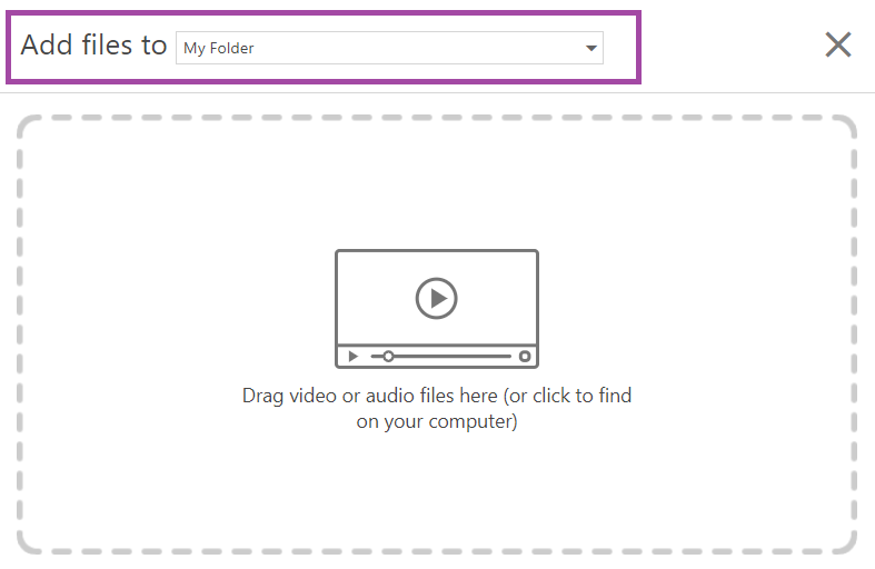 Screenshot of file upload, with ‘My Folder’ highlighted.