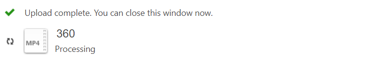 Screenshot of file upload with the upload complete and green tick present.