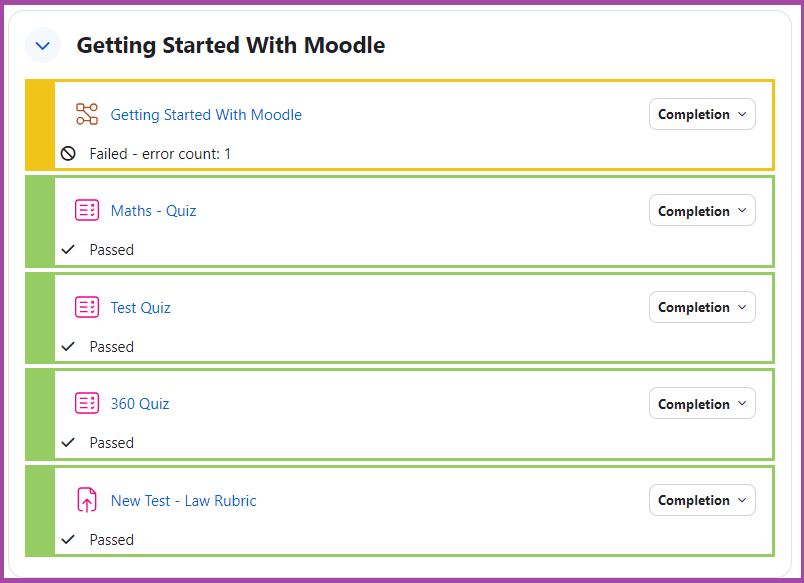 Screenshot of the ‘Accessibility+ Heatmap’ overlaying a DLE course.